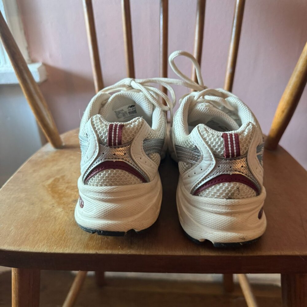 New Balance White and Maroon Athletic Sneakers - Picture 5 of 6